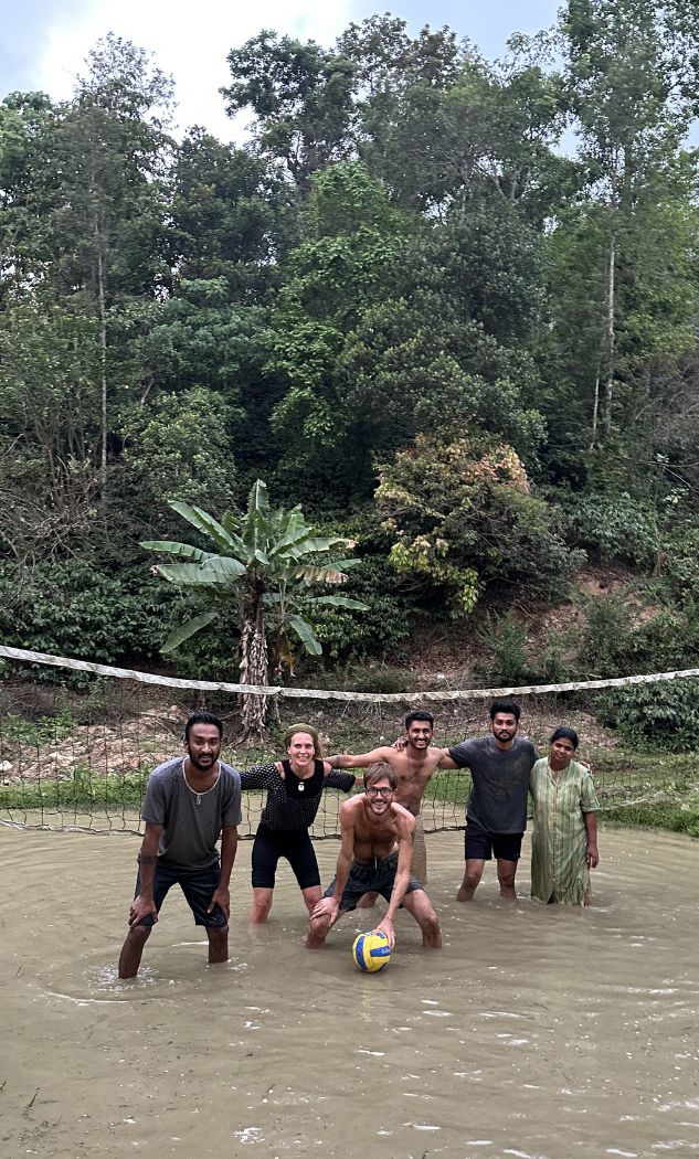 Guests enjoying activities at Astagiri Homestay coffee estate Chikmagalur