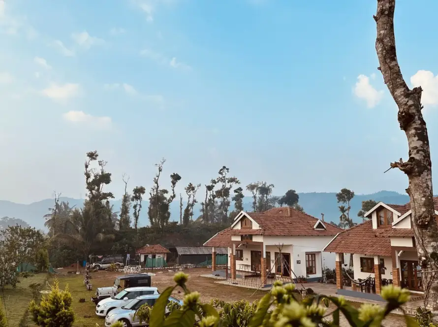 Full property view of Astagiri Homestay in Mudigere, Chikmagalur - accommodates up to 30 guests.