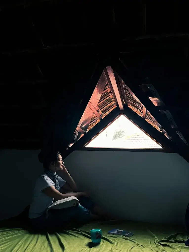 Cozy attic room stay at a peaceful homestay in mudigere